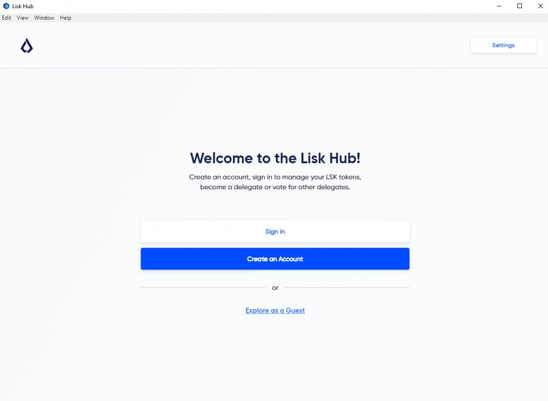 Tworzenie portfela Lisk Hub - Wallet