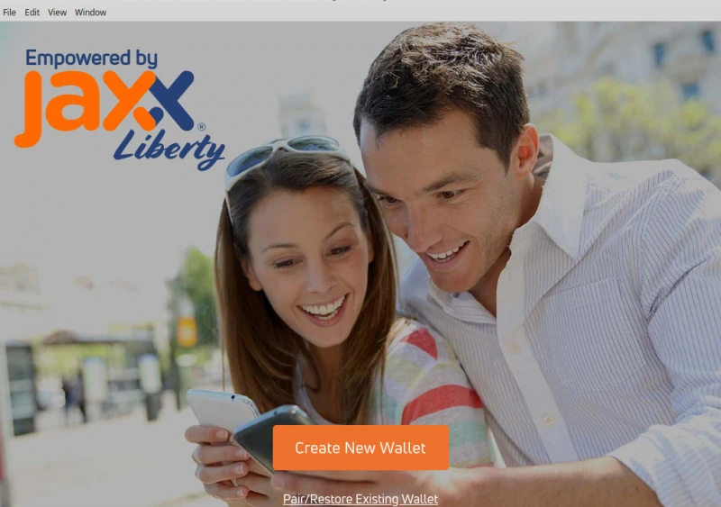 Jaxx Liberty tworzenie nowego portfela